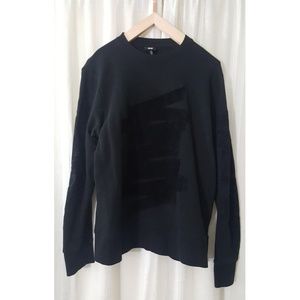 H&M Black Jersey Sweatshirt with Velvet Applique